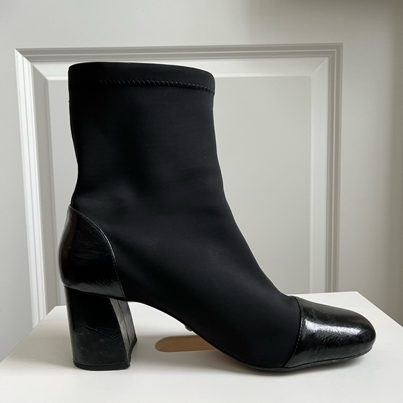 Paula Torres black neoprene ankle boots -Size 8 1/2 - Picture 1 of 5